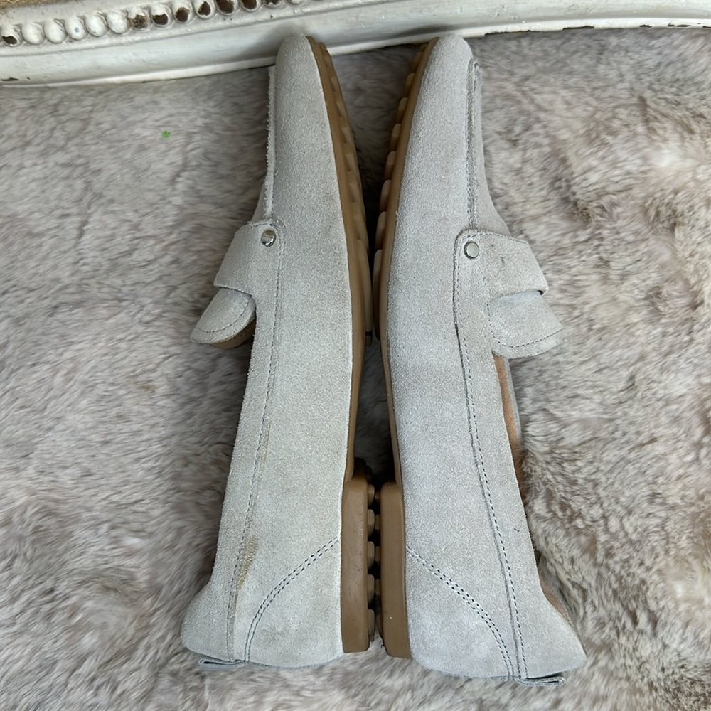 Franco Sarto Light Gray Suede Driving Loafers - Picture 6 of 16